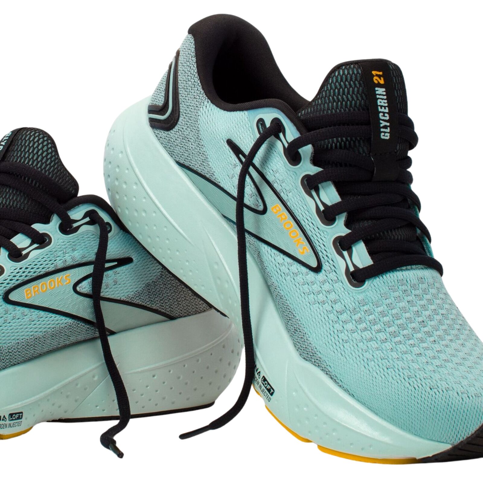 Mens Brooks Glycerin 21 Running Shoes in Cloud/Black/Gold – Size 13-3