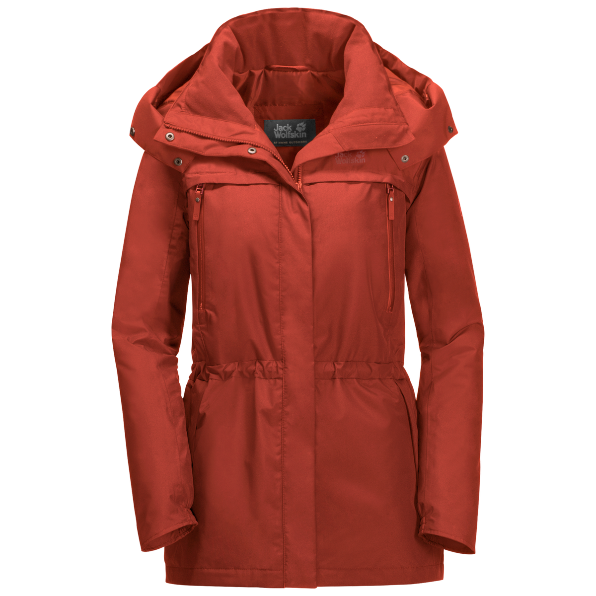 Jack Wolfskin Womens Fairway Ecosphere Jacket Waterproof Windproof Warm - Mexican Pepper