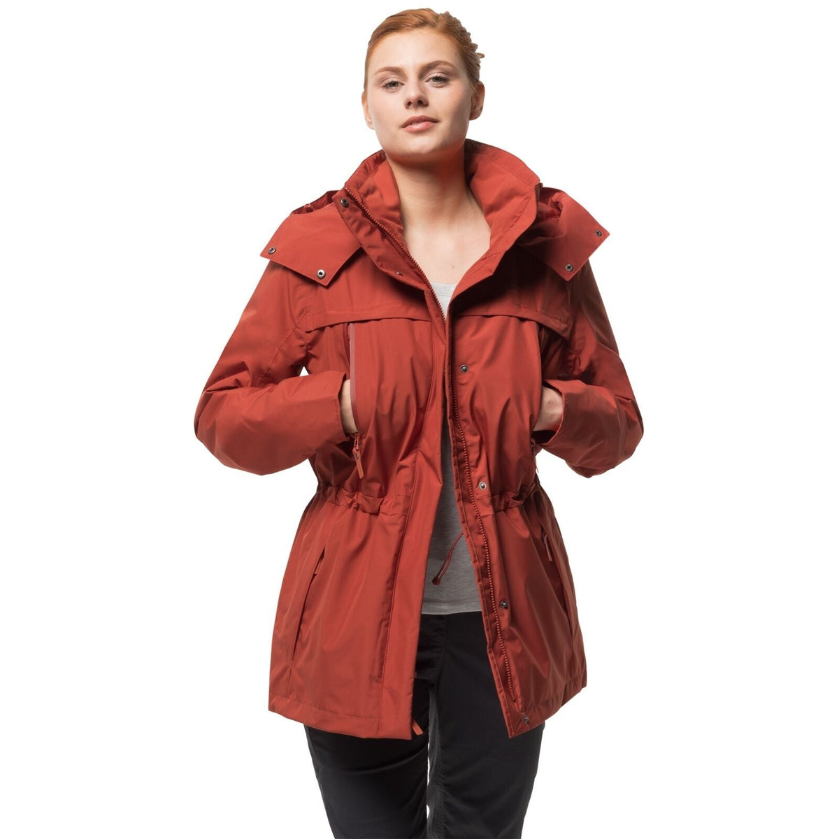 Jack Wolfskin Womens Fairway Ecosphere Jacket Waterproof Windproof Warm - Mexican Pepper