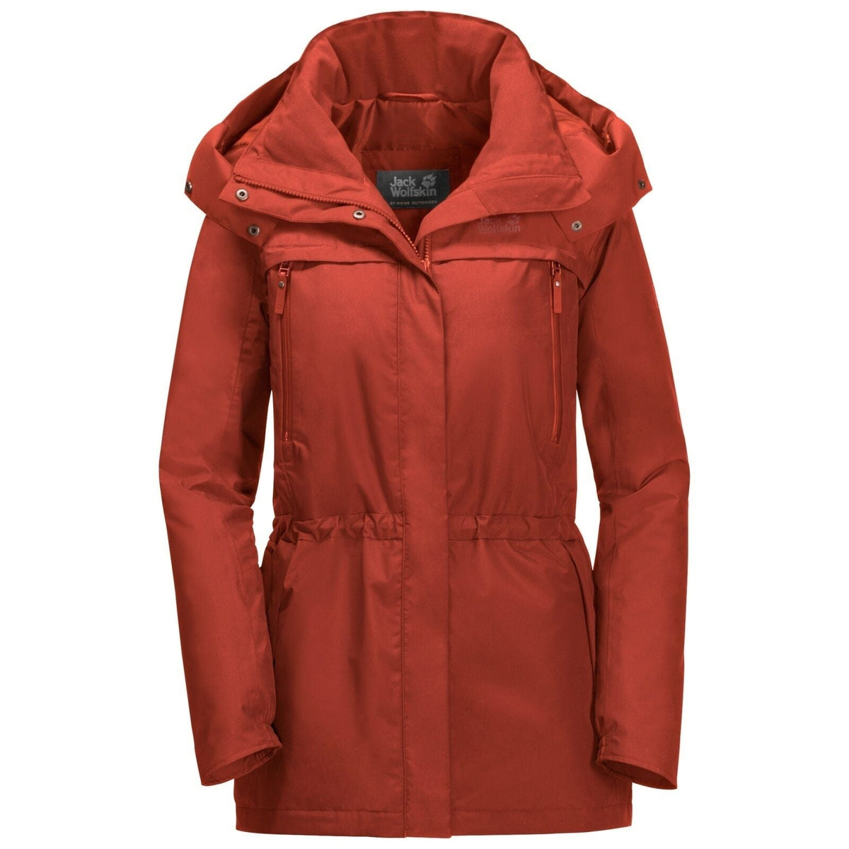 Jack Wolfskin Womens Fairway Ecosphere Jacket Waterproof Windproof Warm - Mexican Pepper