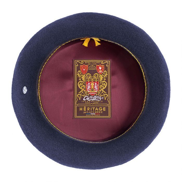 Laulhere Heritage Campan French Beret Hat 100% Merino Wool - Navy-0