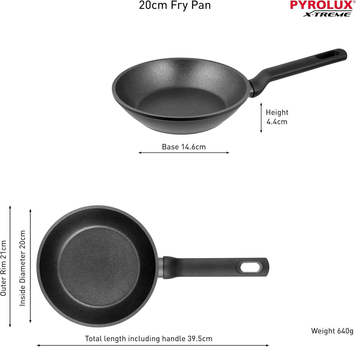 2-Piece Pyrolux Xtreme Non-Stick Induction Compatible Fry Pan Set - 20cm/26cm