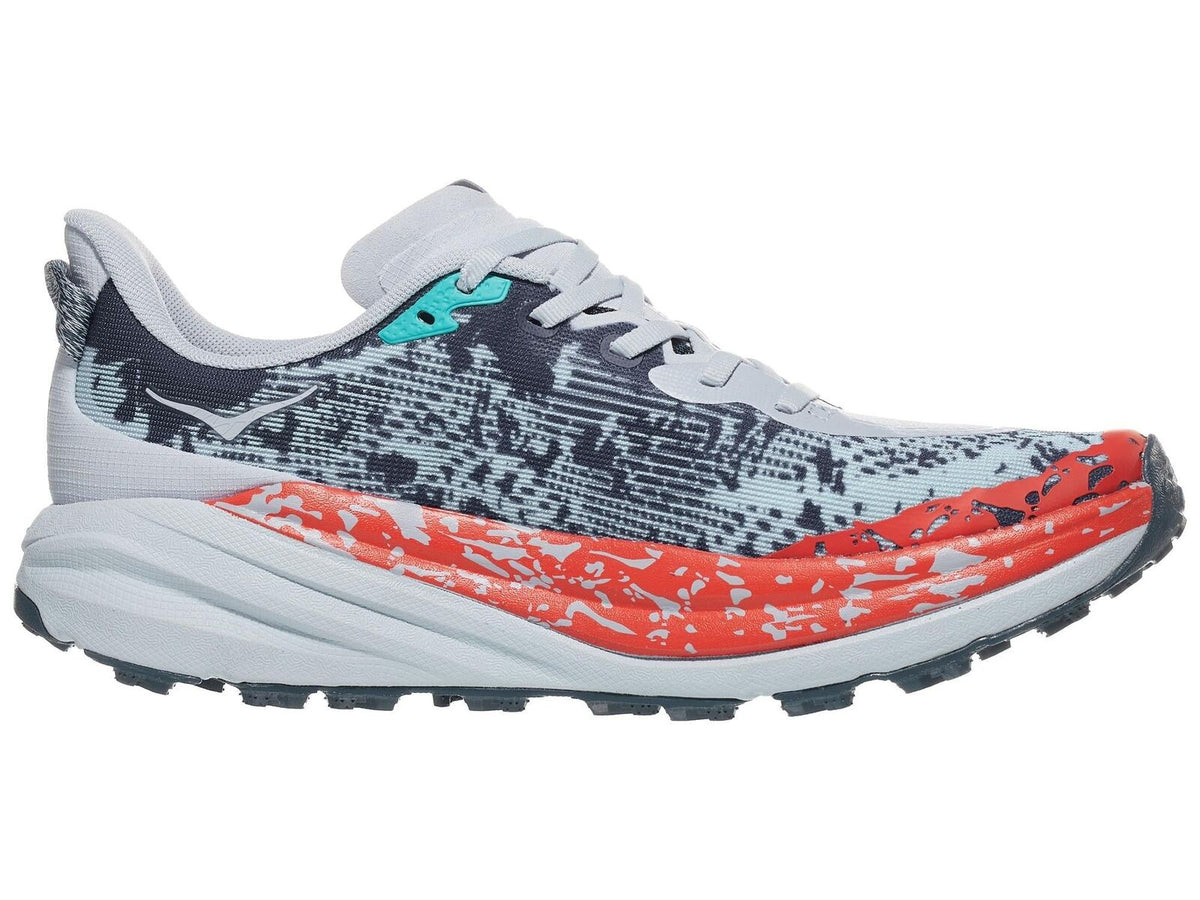 HOKA Speedgoat 6 Mens Trail Running Shoes in Gull/Stormy Skies - Size 8.5