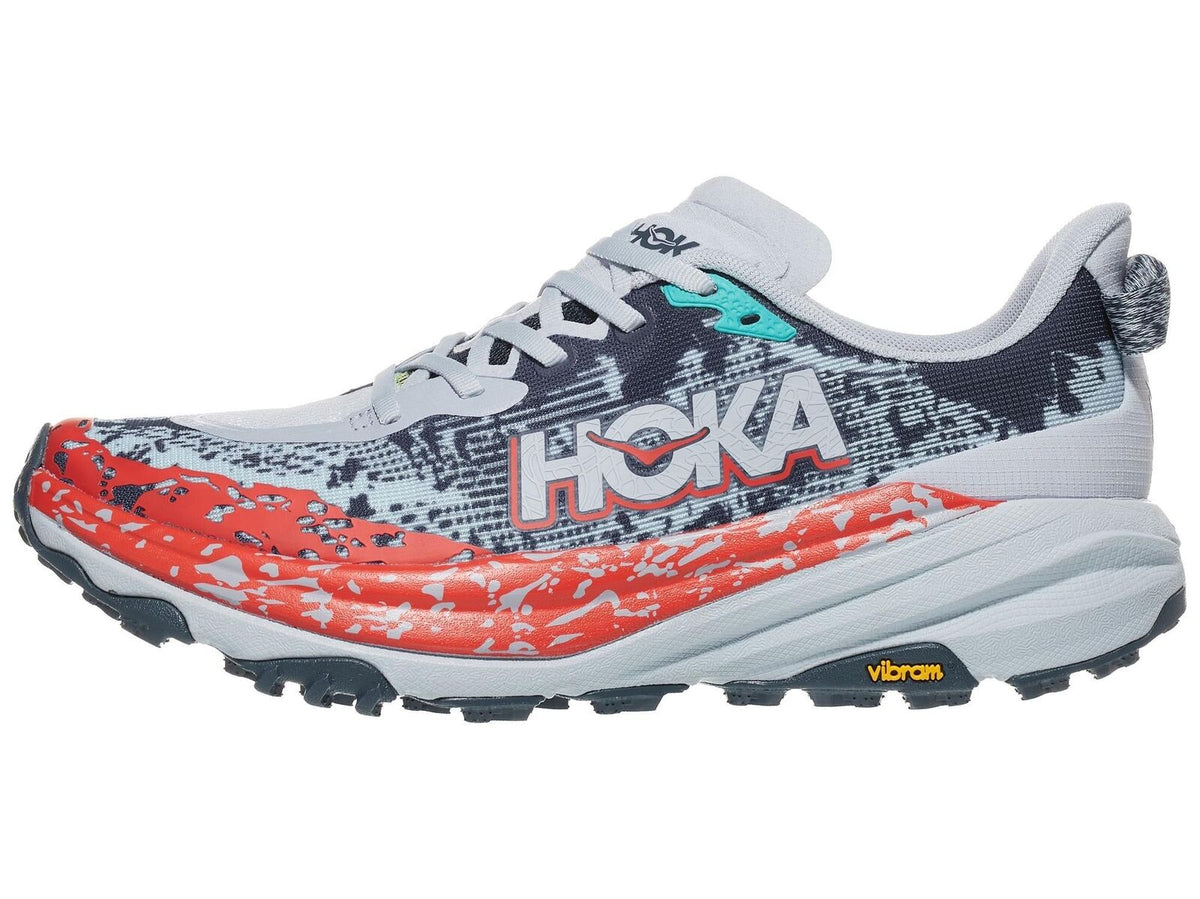 HOKA Speedgoat 6 Mens Trail Running Shoes in Gull/Stormy Skies - Size 8.5