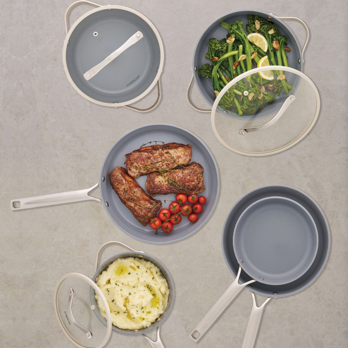 Pyrolux NEXGEN Ceramic Fry Pan 26cm Ivory | Recycled Aluminium, Non-Toxic Swiss Coating
