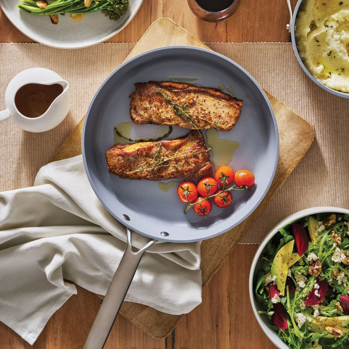 Pyrolux NEXGEN Ceramic Fry Pan 26cm Ivory | Recycled Aluminium, Non-Toxic Swiss Coating