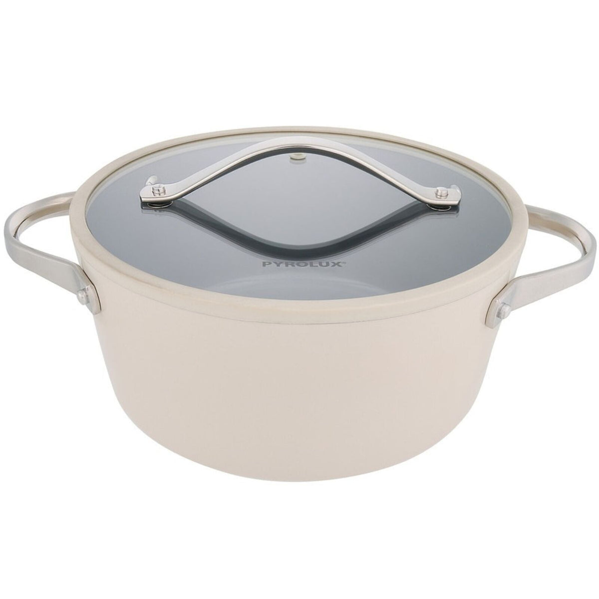 24cm Pyrolux NEXGEN Casserole 4.4L Ivory | Ceramic Non-Stick, Induction Base, Oven Safe