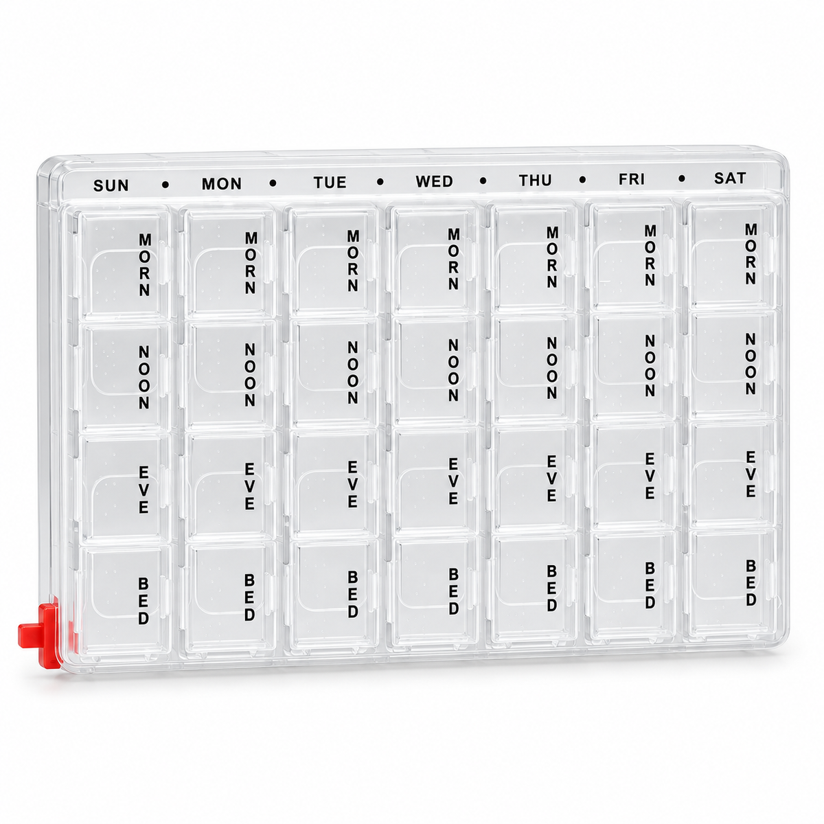 7-Day Weekly Pill Box Medicine/Vitamin Tablet Case Container Storage Holder - Clear