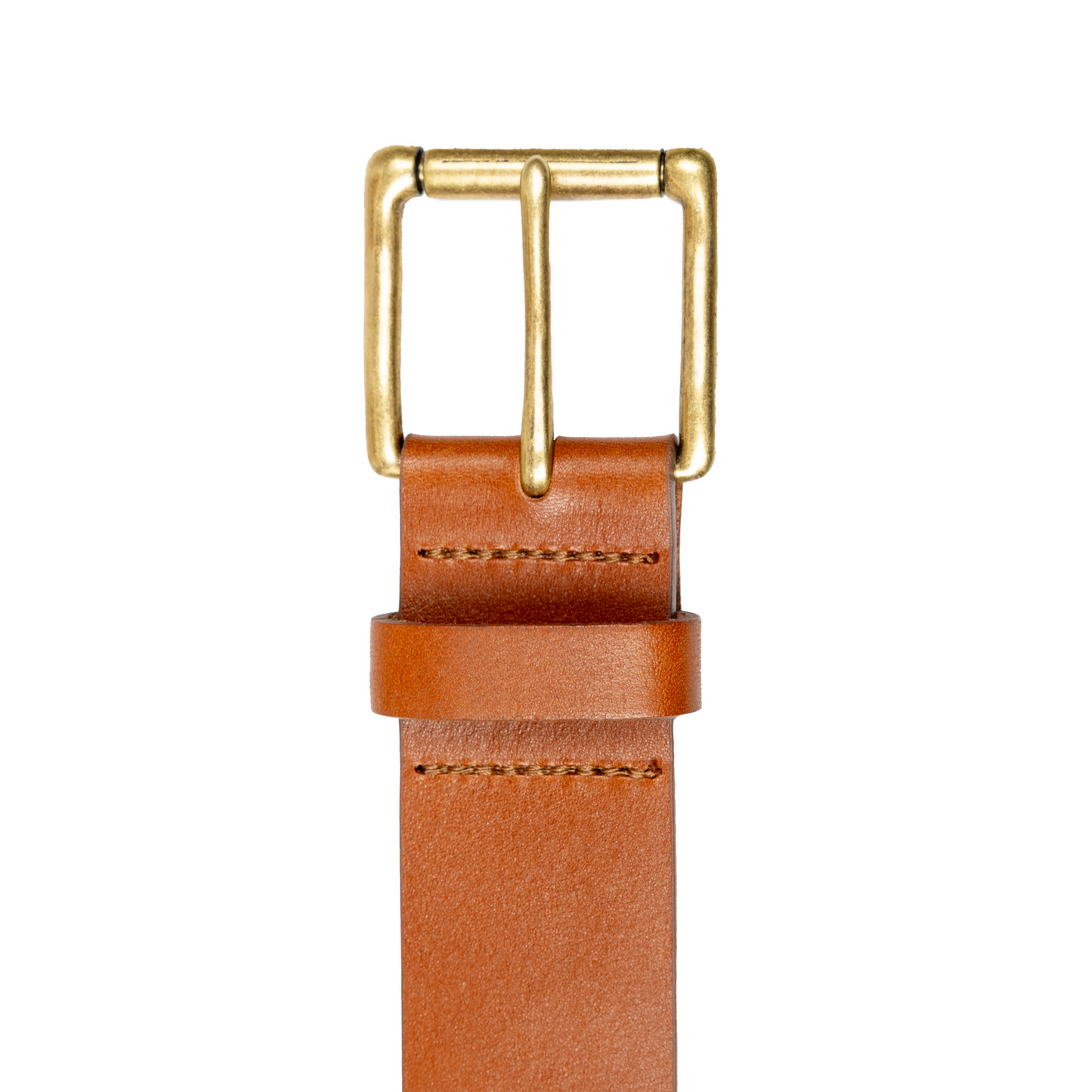 Dents Mens Heritage Lined Full-Grain Leather Belt with Antique Brass Buckle in Tan