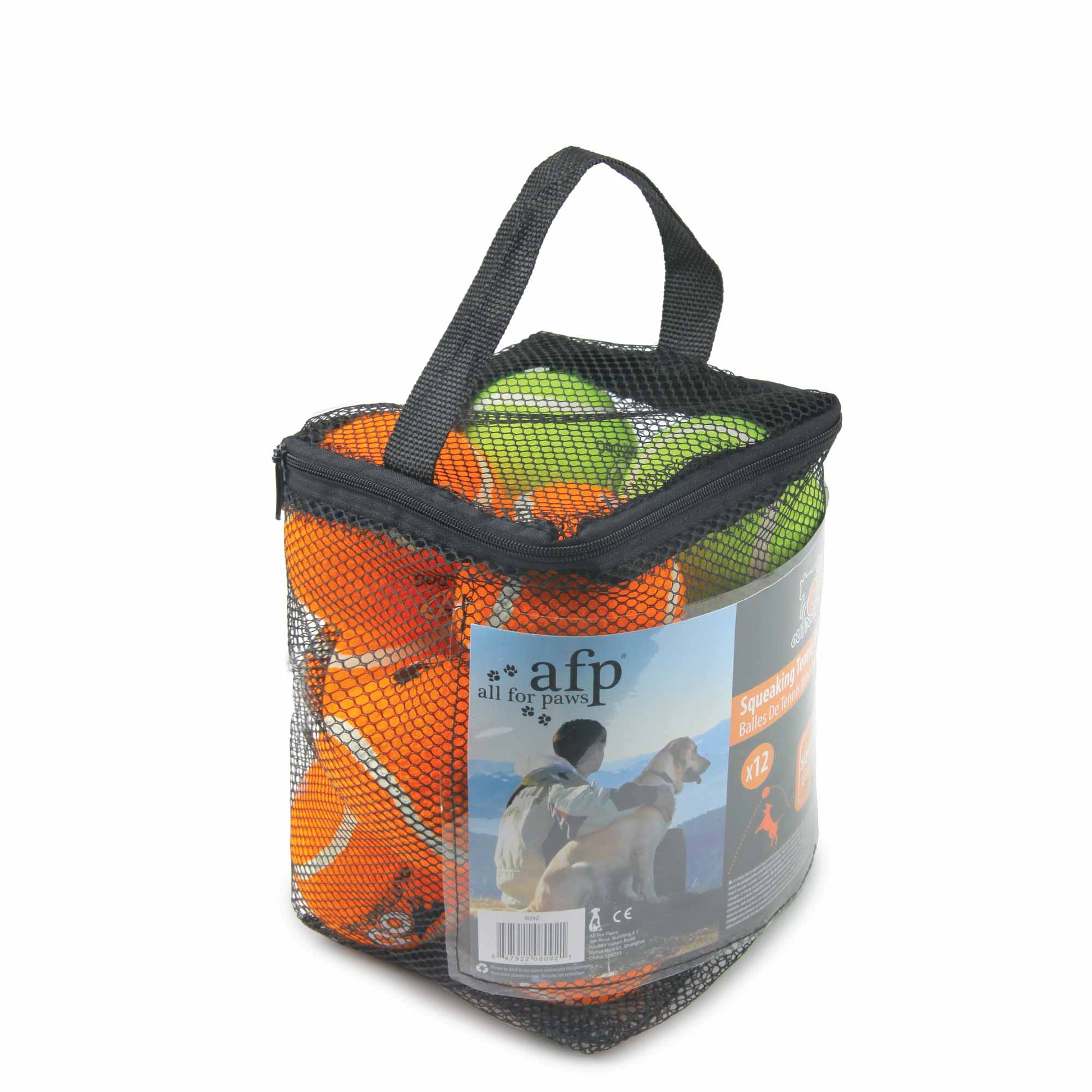 12 Pack Dog Squeaking Tennis Balls - 6.5cm Squeaky Sound Fetch Play Toy-2