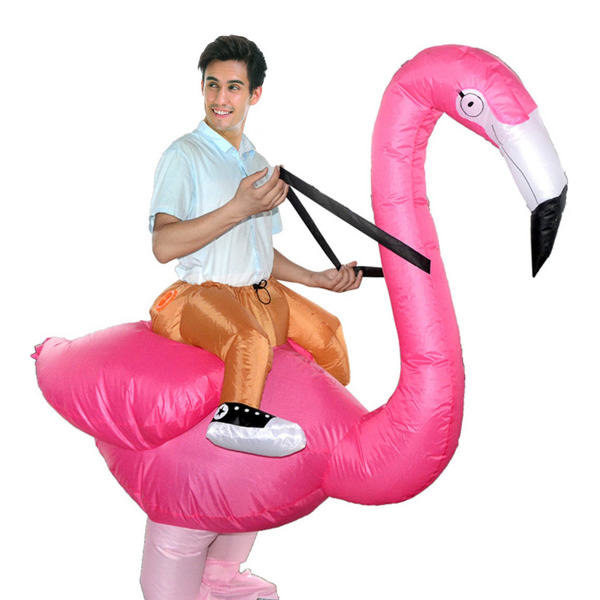 Adult Fan Inflatable Flamingo Party Costume Halloween Stag Funny Blow Up
