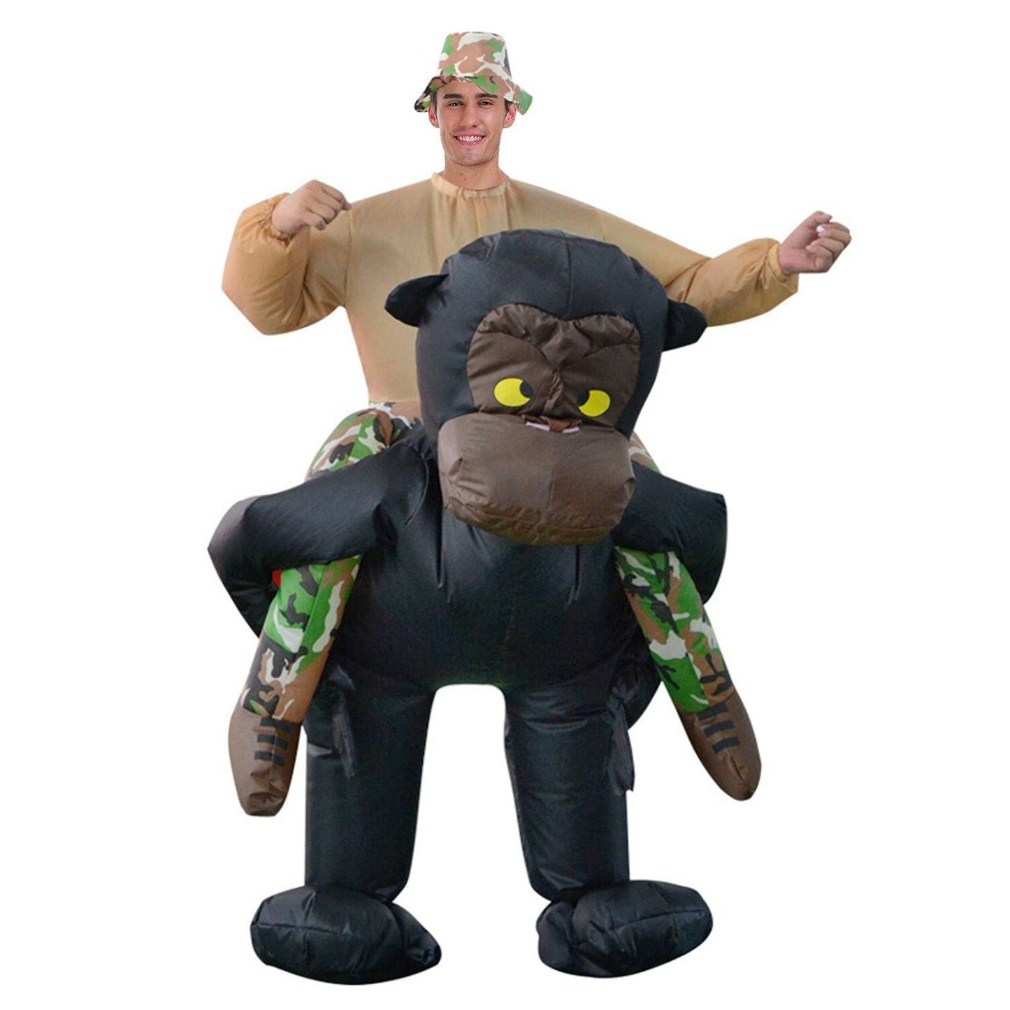 Adult Inflatable Gorilla Rider Costume One Size 165-180cm Funny Fancy Dress