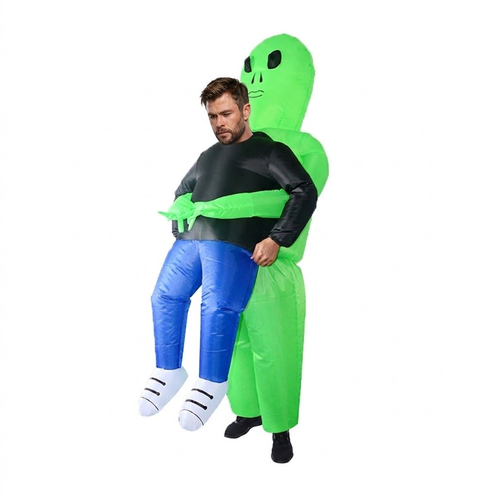 Adult Inflatable Alien Abduction Costume Funny Fancy Dress - One Size