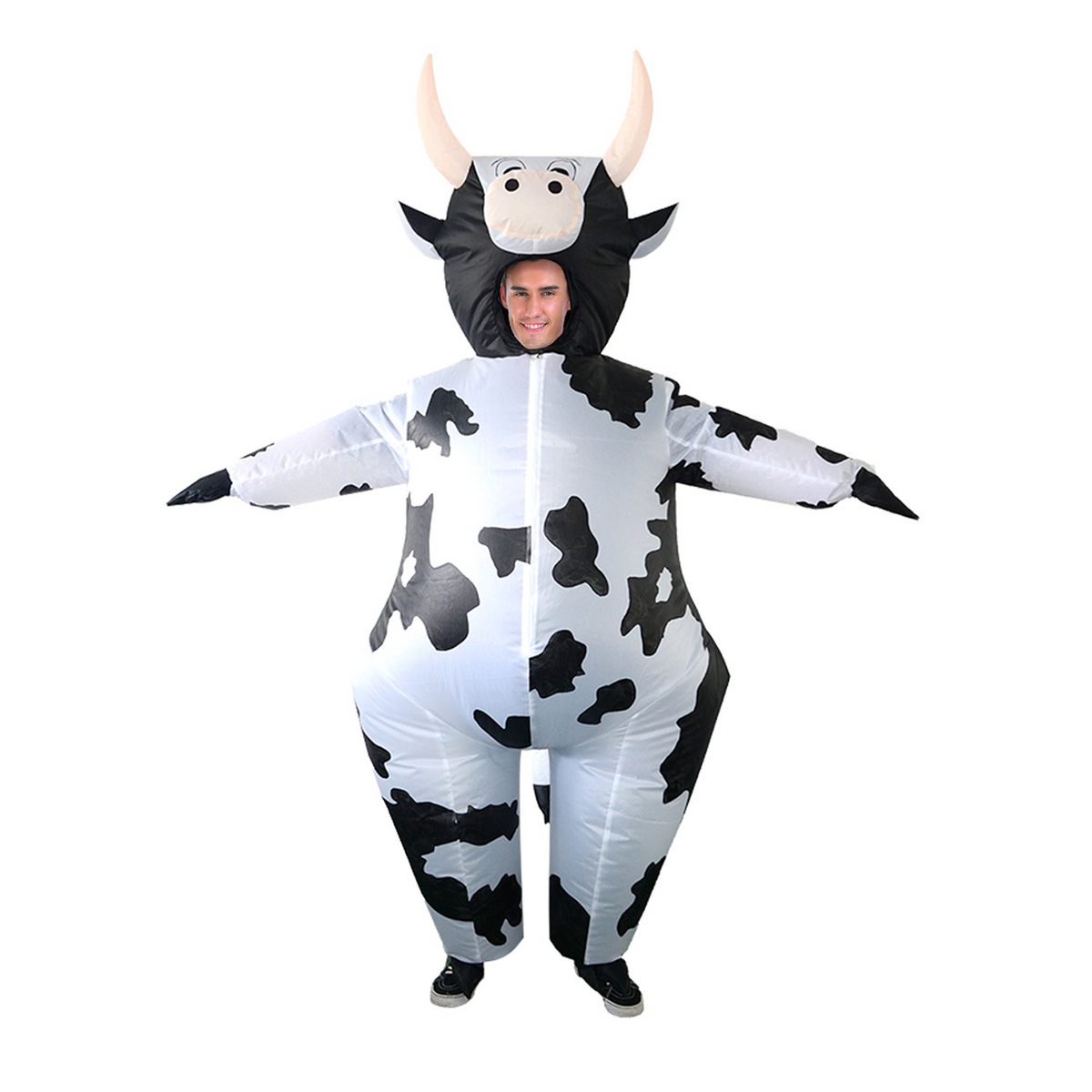 Adult Inflatable Milk Cow Party Costume Halloween in Black/White