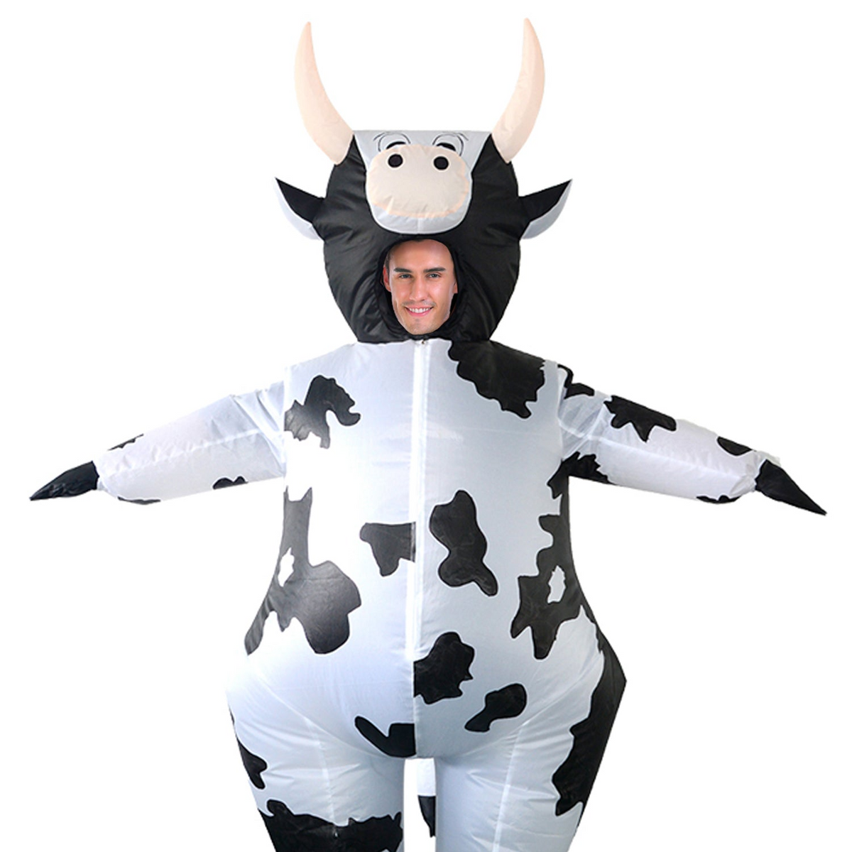 Adult Inflatable Milk Cow Party Costume Halloween in Black/White