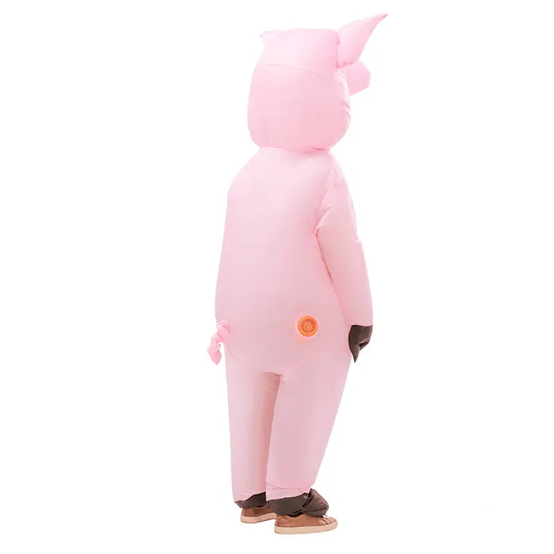 Adult Inflatable Pig Costume Funny Pink Pig Fancy Dress - One Size