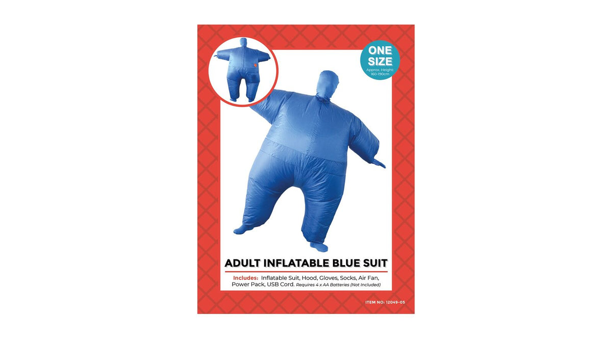Adult Inflatable Suit Costume One Size Funny Full Body Morph Fancy Dress in Blue