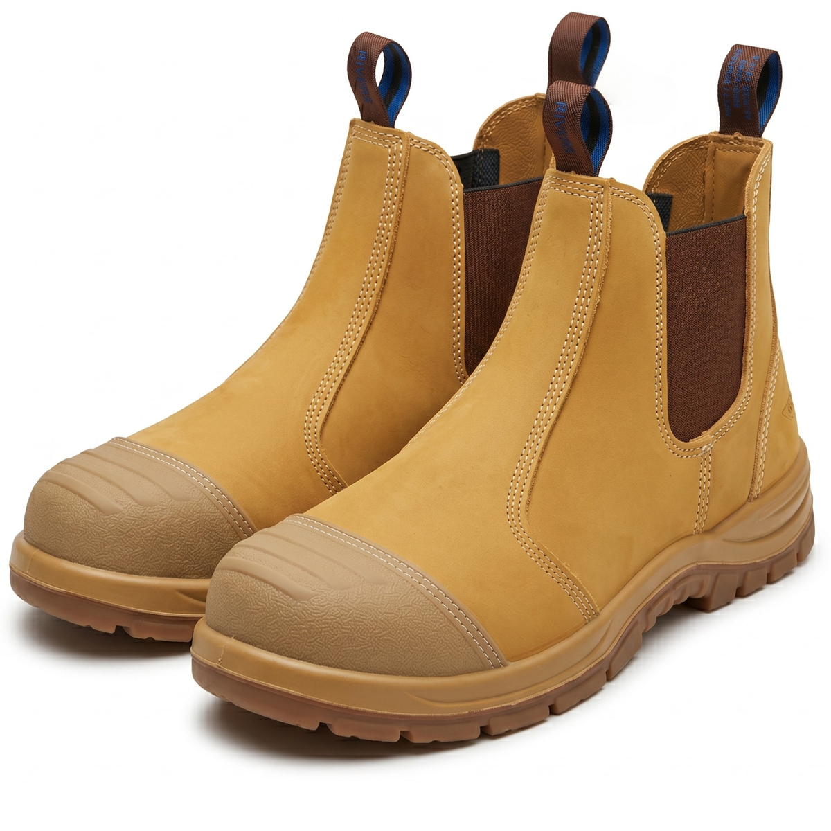 Rivers Orass Leather Steel Cap Toe Safety Chelsea Work Boots Shoes in Wheat Nubuck