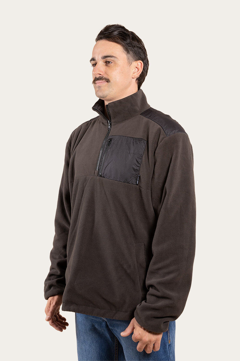 Ringers Western 2-in1 Pathfinder Mens Reversible Jacket Ripstop Fleece in Black
