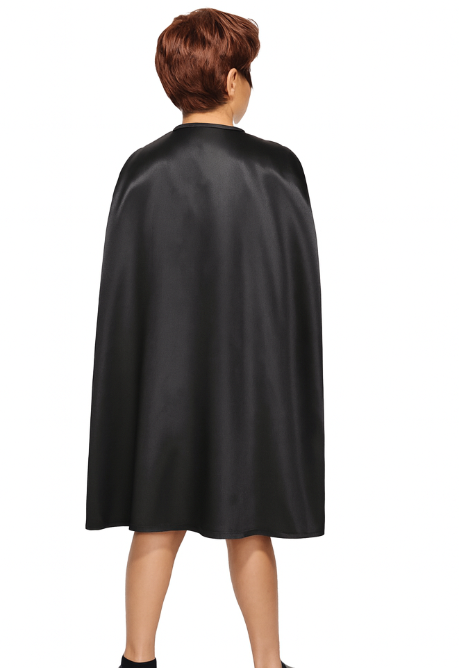 100cm MEDIUM CAPE Kids Childrens Party Costume Vampire Halloween Coat School Team - Black