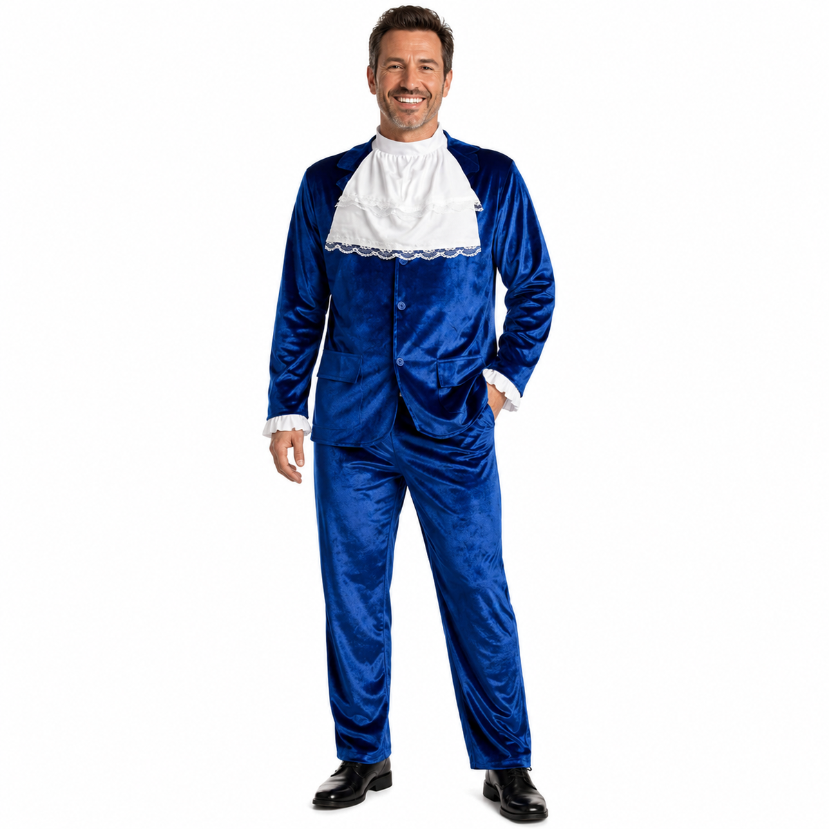 Adult 70s "Groovy" Mens Blue Suit Party Costume Austin Powers Mojo Man