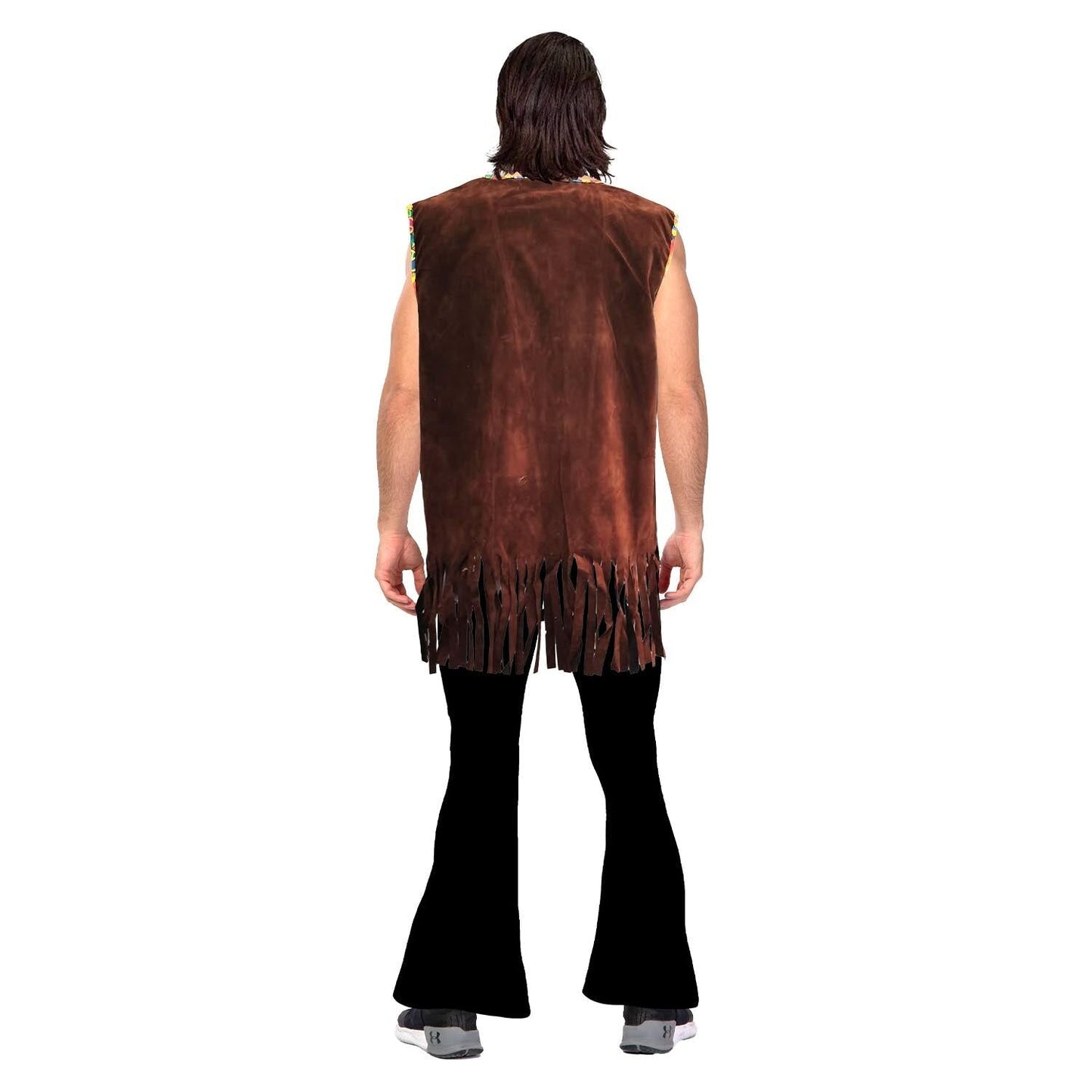 Adult 60s Brown Mens Hippie Vest Party Costume