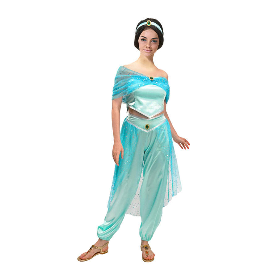 Adults Aladdin Jasmine Princess Genie Cosplay Costume Belly Dancer Fancy Dress Up-1