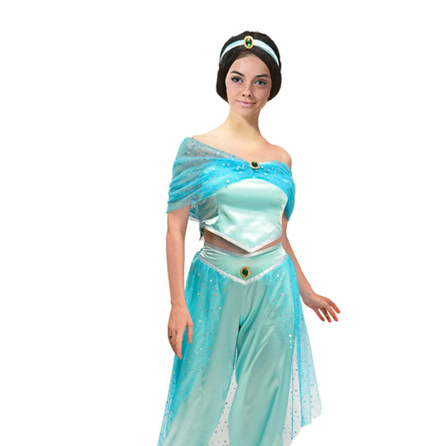 Adults Aladdin Jasmine Princess Genie Cosplay Costume Belly Dancer Fancy Dress Up-2