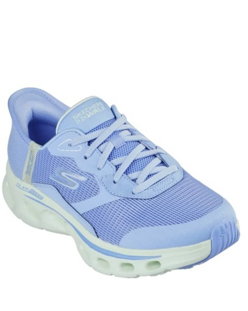 Skechers Womens Go Walk Glide-Step 2.0 Slip-Ins Shoes Sneakers Runners in Blue Lime