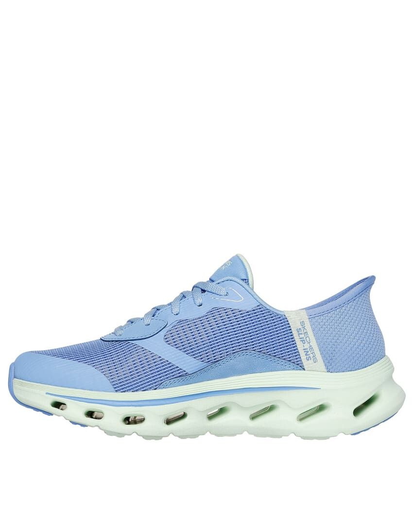 Skechers Womens Go Walk Glide-Step 2.0 Slip-Ins Shoes Sneakers Runners in Blue Lime