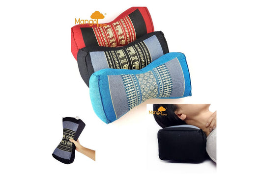 Bone Shape Neck Pillow/Meditation Cushion Kapok Filled BlueEle