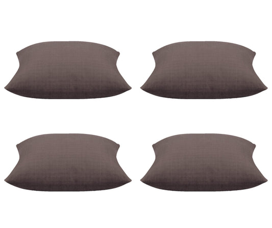 Pack of 4 Elements Stone Brown Solid Base Colour Square Cushion Covers