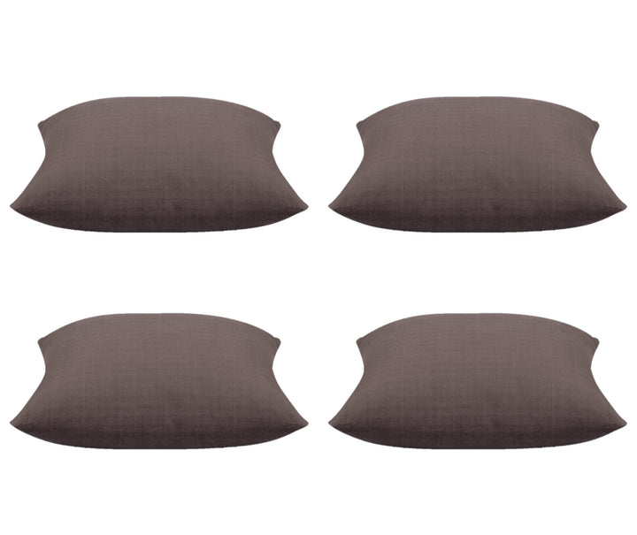 Pack of 4 Elements Stone Brown Solid Base Colour Square Cushion Covers