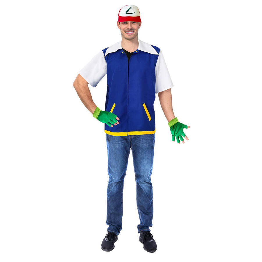 Monster Trainer Ash Ketchum Pokemon Book Week Adult Costume-1