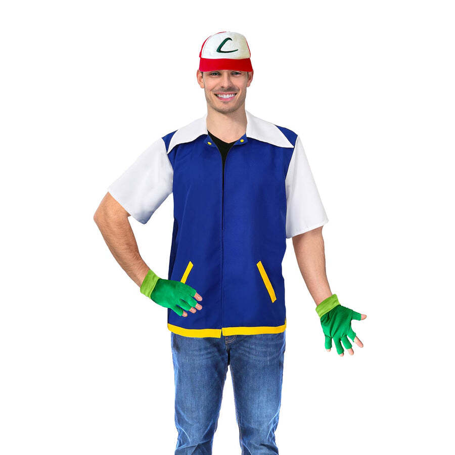 Monster Trainer Ash Ketchum Pokemon Book Week Adult Costume-2