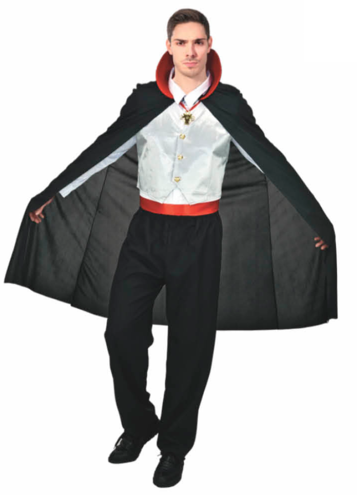 Mens Vampire Costume Adult Dracula Costume w/ Cape Party Dressup-0