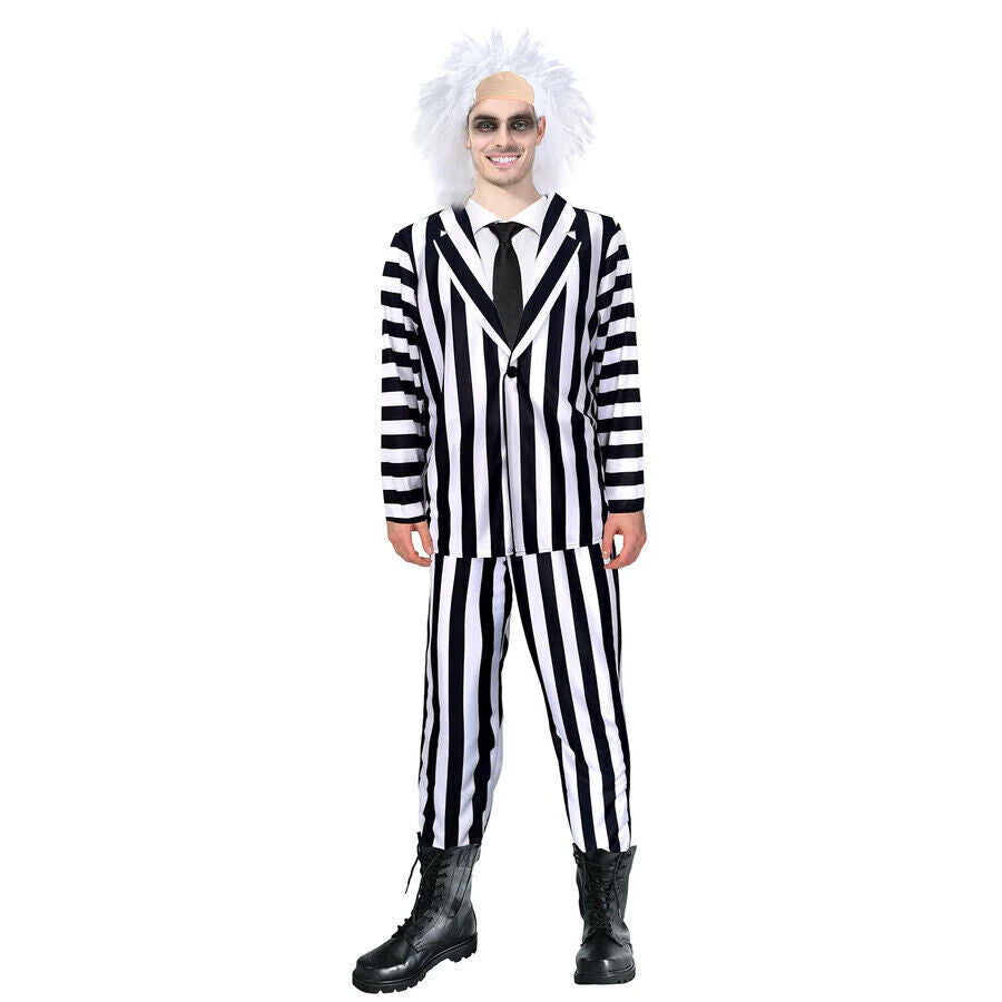 Adult Beetlejuice Exorcist Stripe Suit Halloween Mens Costume-0