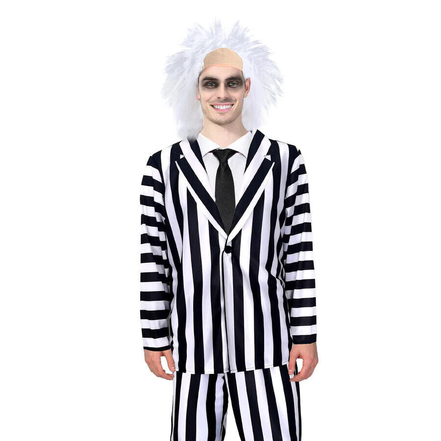 Adult Beetlejuice Exorcist Stripe Suit Halloween Mens Costume-2