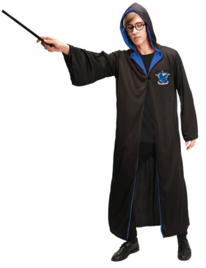 Adult Wizard Robe Cloak Costume Cape Halloween in Blue
