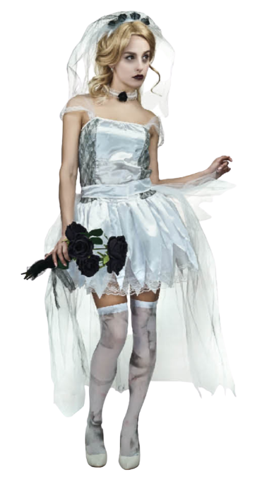 Adult Ghost Zombie Corpse Bride Fancy Dress Up Halloween Book Week Costume-1
