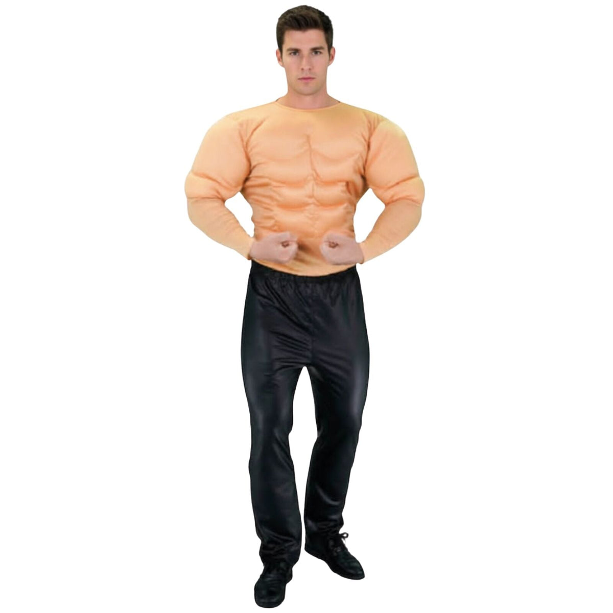 Mens Muscle Man Suit Chest Padded Arms Shirt Beach Top Hero Halloween Costume