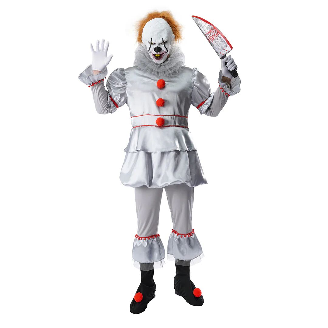 Mens Stephen Kings It Pennywise Evil Killer Clown Halloween Costume Party Outfit