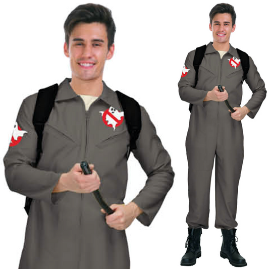 ADULT Ghost Fighter Costume Movie Cartoon Mens 80s 1980s Party-0