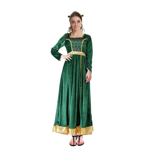 Adult Shrek Ogre Princess Fiona Costume Dress Up Book Week Party - Green-0