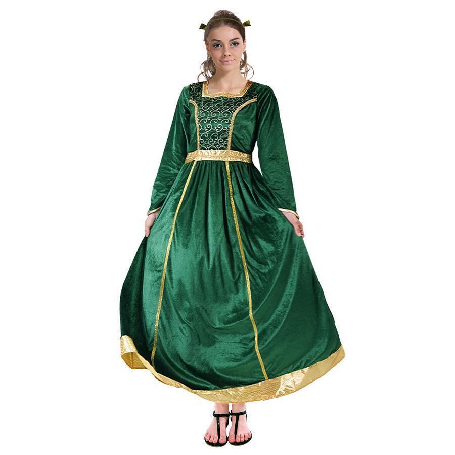 Adult Shrek Ogre Princess Fiona Costume Dress Up Book Week Party - Green-2