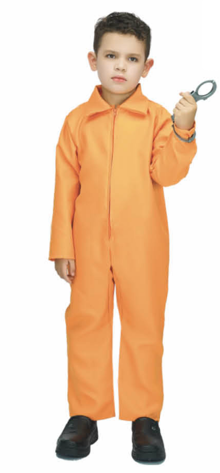 Kids Prisoner Boy Costume Halloween Convict Jail Kids Outfit Childrens - Orange-1