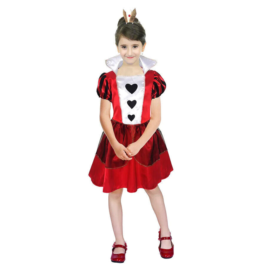 Girls Red Queen of Hearts Book Week Halloween Costume-1