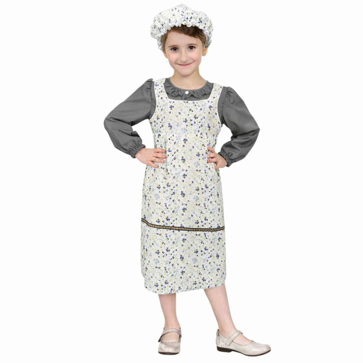 Girls Grandma Old Lady Costume Victorian Schoolgirl 100 Days Party Halloween