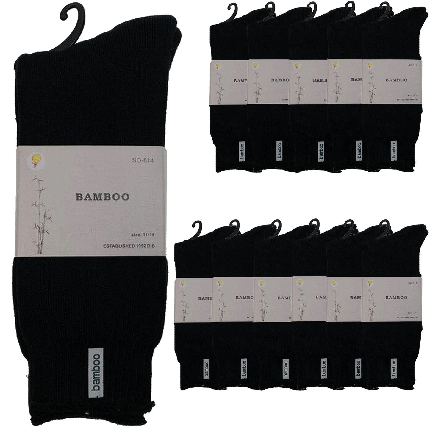 12 Pairs PREMIUM BAMBOO SOCKS Mens Heavy Duty Thick Work Socks BULK Cushion-9