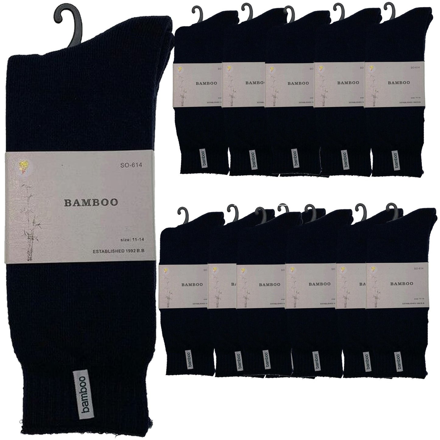 12 Pairs PREMIUM BAMBOO SOCKS Mens Heavy Duty Thick Work Socks BULK Cushion-8
